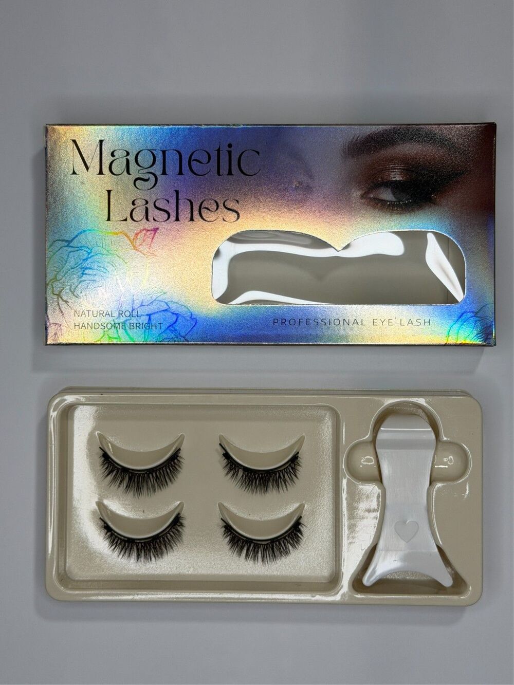 2 Pair Magnetic Lash Set No Glue False Eyelashes With Applicator Tool